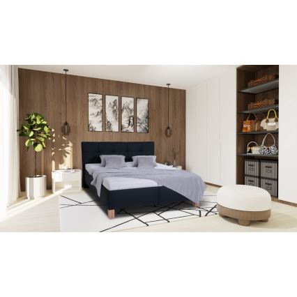 Cama estofada MARIA 180x200 cm com colchão e espaço de arrumação, antracite