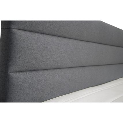 Cama estofada com arrumação e colchões com topper NEW BOLERO 160x200 cm, cinzenta