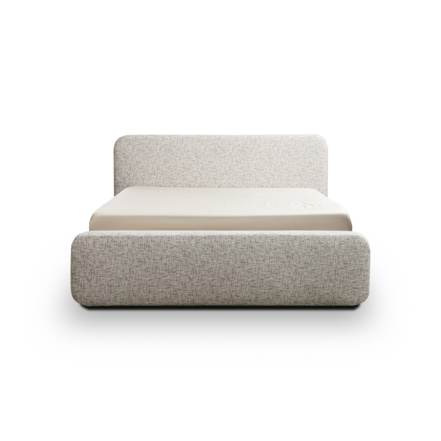 Cama estofada sem colchão LAJLA 180x200 cm bege