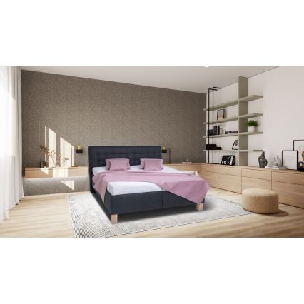Cama estofada VIOLET 180x200 cm com colchão e espaço de arrumação, antracite