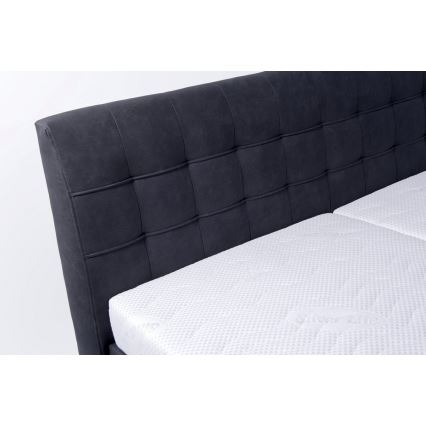 Cama estofada VIOLET 180x200 cm com colchão e espaço de arrumação, antracite