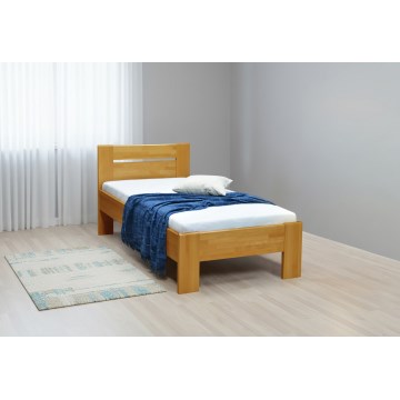 Cama individual AMBER 90x200 cm nogueira clara