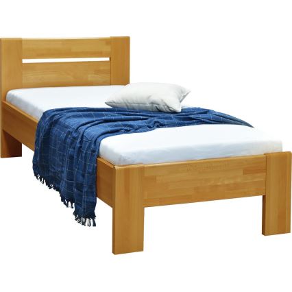 Cama individual AMBER 90x200 cm nogueira clara