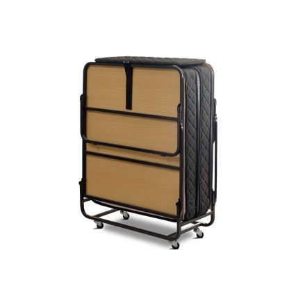 Cama individual dobrável em metal com colchão HERON 90x204 cm, branca