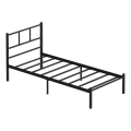 Cama individual em metal ROVAN 90x200 cm preta, capacidade de carga 120 kg