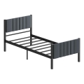 Cama individual metálica LUNOR 90x200 cm antracite, capacidade de carga de 120 kg
