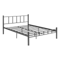 Cama metálica de casal ORMEL 120x200 cm, preta, capacidade de carga 120 kg