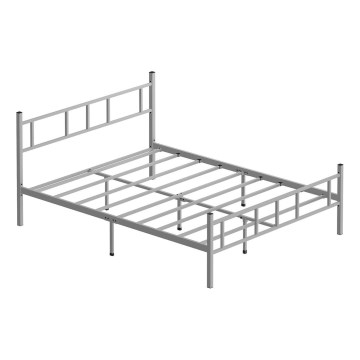 Cama metálica de casal PIRON 160x200 cm, branca, suporta até 200 kg