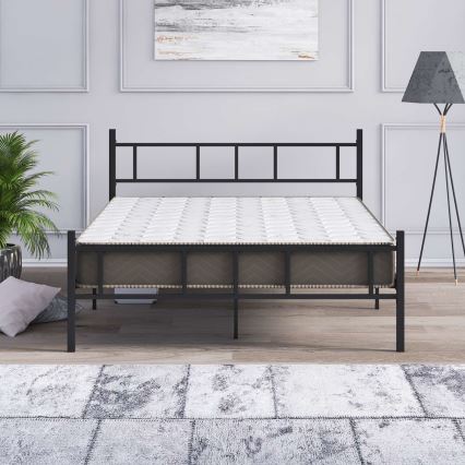 Cama metálica de casal PIRON 160x200 cm preta, capacidade de carga 200 kg