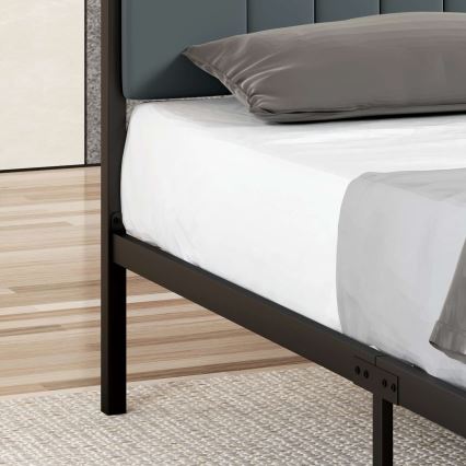 Cama metálica LUNOR para casal 120x200 cm, cor antracite, capacidade de carga 120 kg