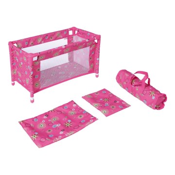 Cama para bonecas rosa