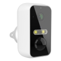 Câmara de exterior inteligente 2K com sensor de movimento, bateria 9600 mAh, IP65, Wi-Fi Tuya, branca