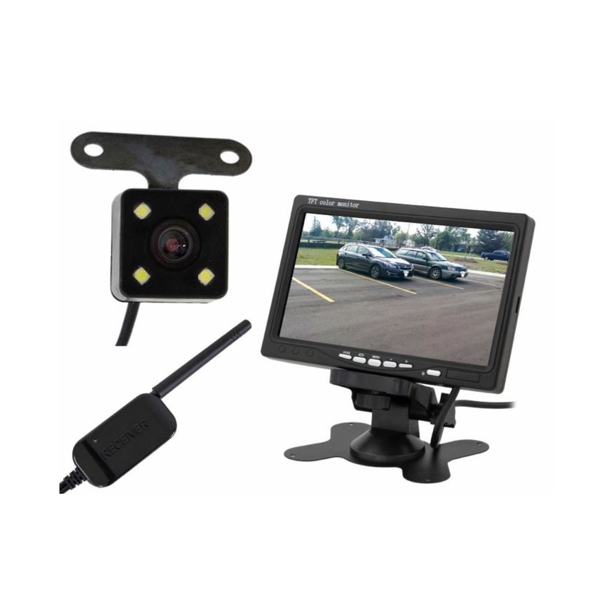 Câmara de inversão de marcha atrás sem fios com LCD Wi-Fi 12V IP66