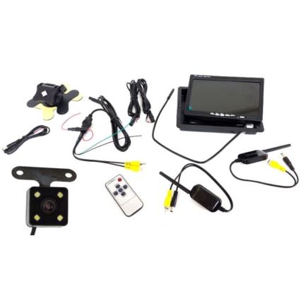 Câmara de inversão de marcha atrás sem fios com LCD Wi-Fi 12V IP66