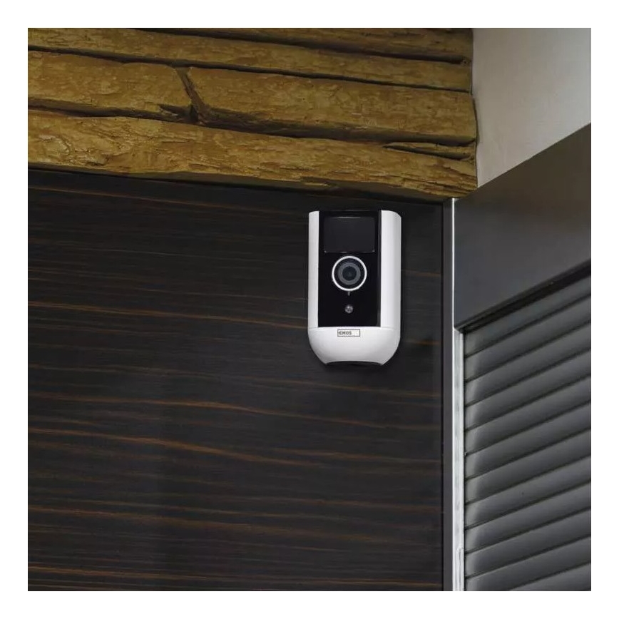 Câmara exterior inteligente com sensor de movimento GoSmart 5V 9600mAh IP65 Wi-Fi Tuya