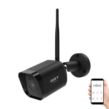 Câmara exterior inteligente com sensor Full HD 1080p 12V IP65 Wi-Fi Tuya preto