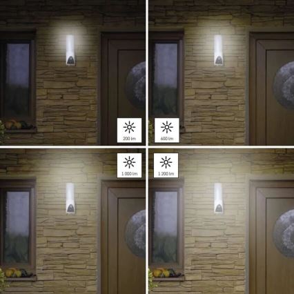 Câmara exterior LED inteligente com iluminação GoSmart LED/12W/230V IP65 Wi-Fi Tuya branco