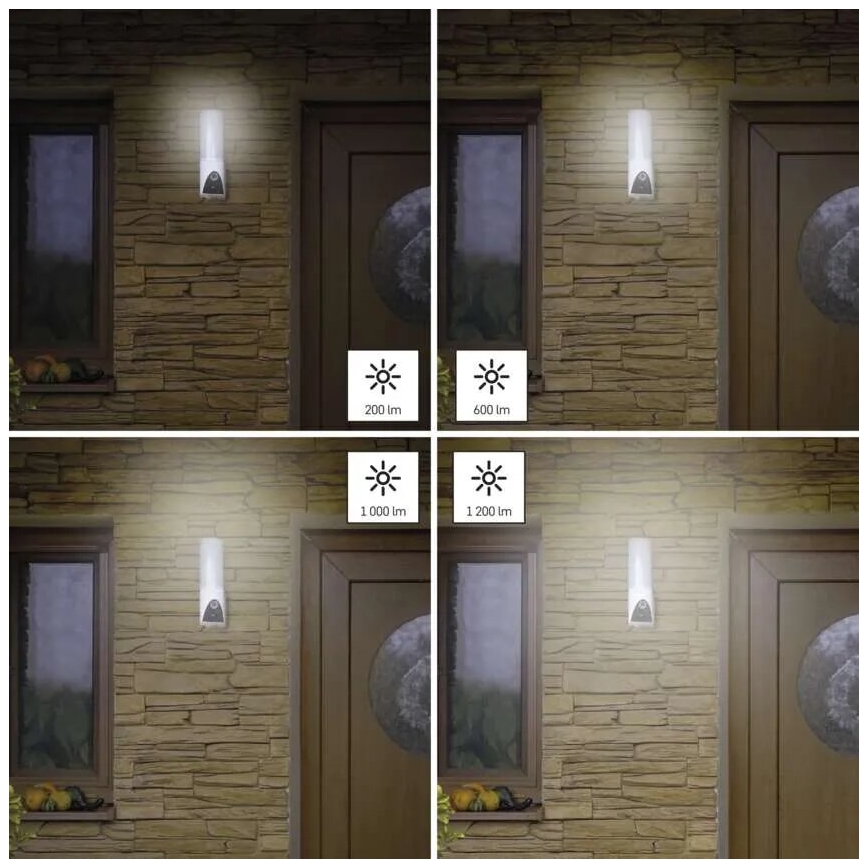 Câmara exterior LED inteligente com iluminação GoSmart LED/12W/230V IP65 Wi-Fi Tuya branco