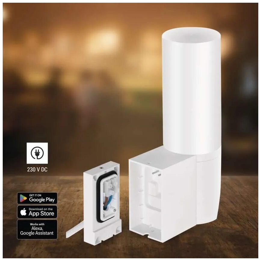 Câmara exterior LED inteligente com iluminação GoSmart LED/12W/230V IP65 Wi-Fi Tuya branco