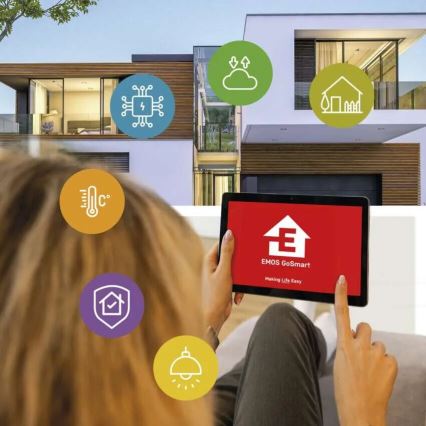 Câmara exterior LED inteligente com iluminação GoSmart LED/12W/230V IP65 Wi-Fi Tuya branco