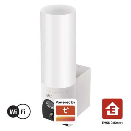 Câmara exterior LED inteligente com iluminação GoSmart LED/12W/230V IP65 Wi-Fi Tuya branco