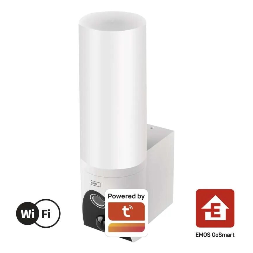 Câmara exterior LED inteligente com iluminação GoSmart LED/12W/230V IP65 Wi-Fi Tuya branco