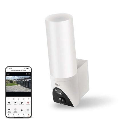 Câmara exterior LED inteligente com iluminação GoSmart LED/12W/230V IP65 Wi-Fi Tuya branco