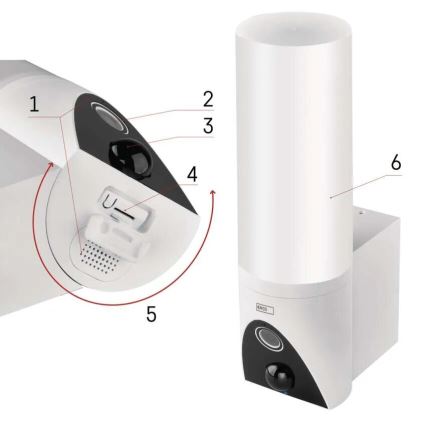 Câmara exterior LED inteligente com iluminação GoSmart LED/12W/230V IP65 Wi-Fi Tuya branco