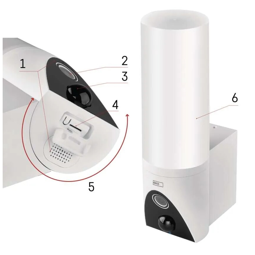 Câmara exterior LED inteligente com iluminação GoSmart LED/12W/230V IP65 Wi-Fi Tuya branco