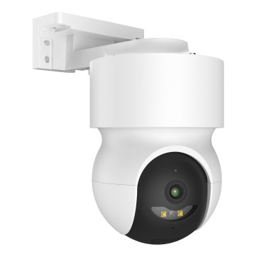 Câmara inteligente para exterior com sensor de movimento 2K, 12 V, IP65, Wi‑Fi (Tuya), branca