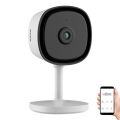 Câmara interior inteligente com sensor Full HD 1080p, 5V, Wi-Fi, compatível com Tuya, branca