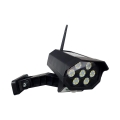 Câmera de segurança solar LED decorativa com sensor LED/3,7V 1200 mAh IP44 preta + controlo remoto