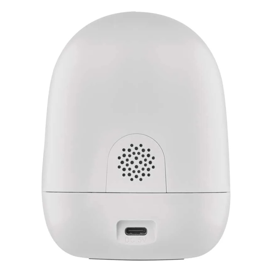 Câmara interna inteligente rotativa com sensor de movimento GoSmart 5V Wi-Fi Tuya branca