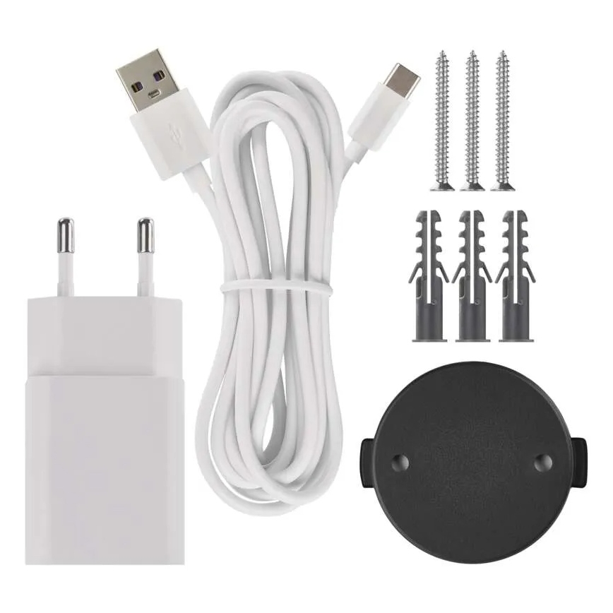 Câmara interna inteligente rotativa com sensor de movimento GoSmart 5V Wi-Fi Tuya branca