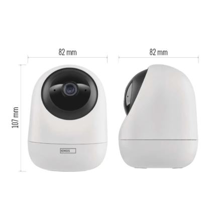 Câmara interna inteligente rotativa com sensor de movimento GoSmart 5V Wi-Fi Tuya branca