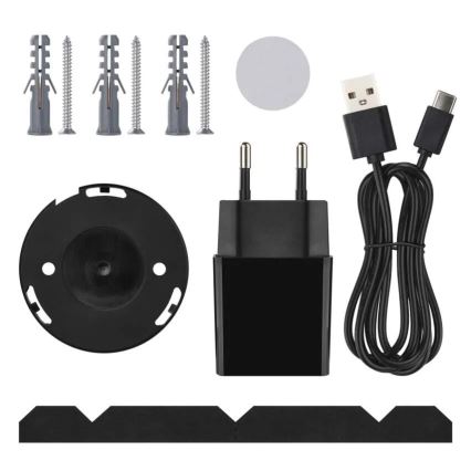 Câmara interna inteligente rotativa com sensor de movimento GoSmart 5V Wi-Fi Tuya preta