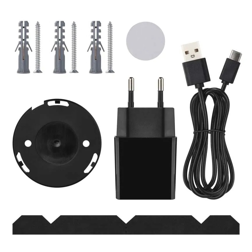 Câmara interna inteligente rotativa com sensor de movimento GoSmart 5V Wi-Fi Tuya preta