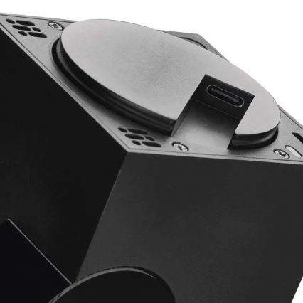 Câmara interna inteligente rotativa com sensor de movimento GoSmart 5V Wi-Fi Tuya preta