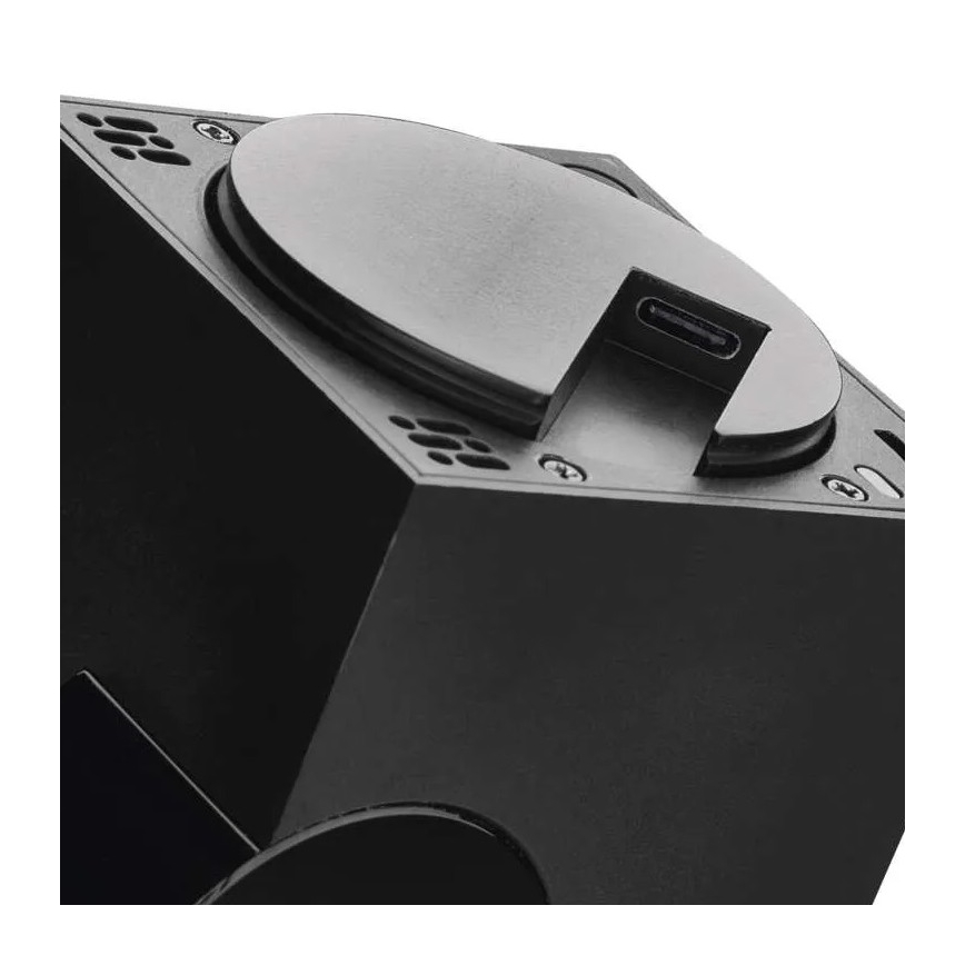 Câmara interna inteligente rotativa com sensor de movimento GoSmart 5V Wi-Fi Tuya preta