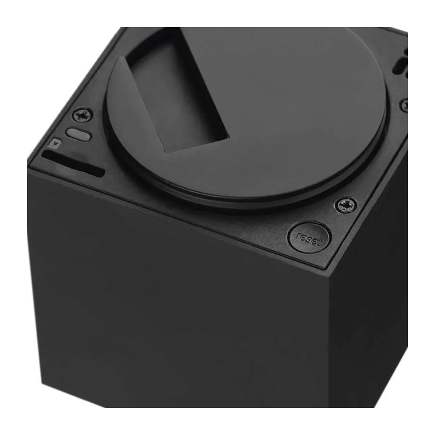 Câmara interna inteligente rotativa com sensor de movimento GoSmart 5V Wi-Fi Tuya preta