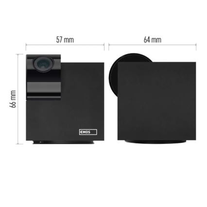 Câmara interna inteligente rotativa com sensor de movimento GoSmart 5V Wi-Fi Tuya preta