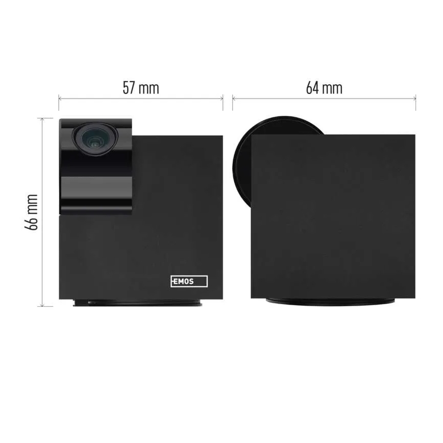 Câmara interna inteligente rotativa com sensor de movimento GoSmart 5V Wi-Fi Tuya preta