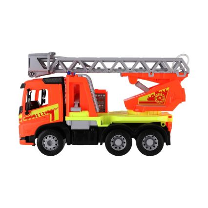 Camião de bombeiros Volvo com escada — 48 cm, laranja