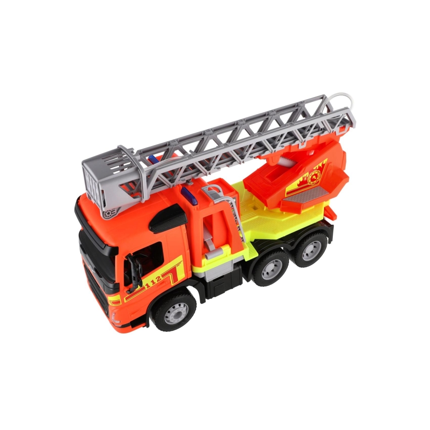 Camião de bombeiros Volvo com escada — 48 cm, laranja
