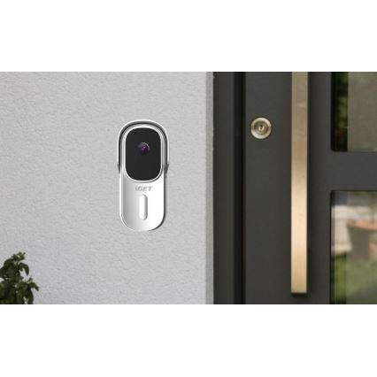 Campainha de vídeo com sensor de movimento, Full HD 1080p, bateria de 5200 mAh, IP65, Wi-Fi, Tuya, branca