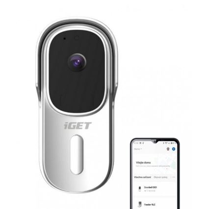 Campainha de vídeo com sensor de movimento, Full HD 1080p, bateria de 5200 mAh, IP65, Wi-Fi, Tuya, branca