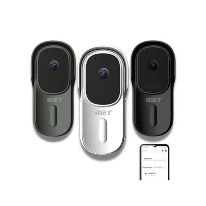 Campainha de vídeo com sensor de movimento, Full HD 1080p, bateria de 5200 mAh, IP65, Wi-Fi, Tuya, branca
