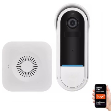 Campainha de vídeo sem fios com sensor de movimento GoSmart 5V 3xAA IP65 Wi-Fi Tuya