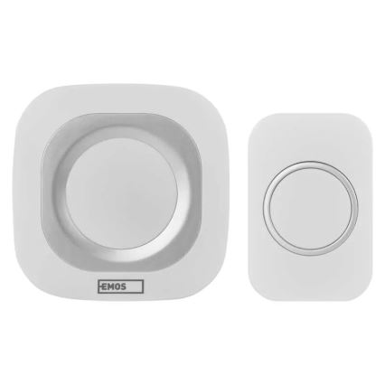 Campainha sem fios para tomada 230V + 1xCR2032 IP44 branca