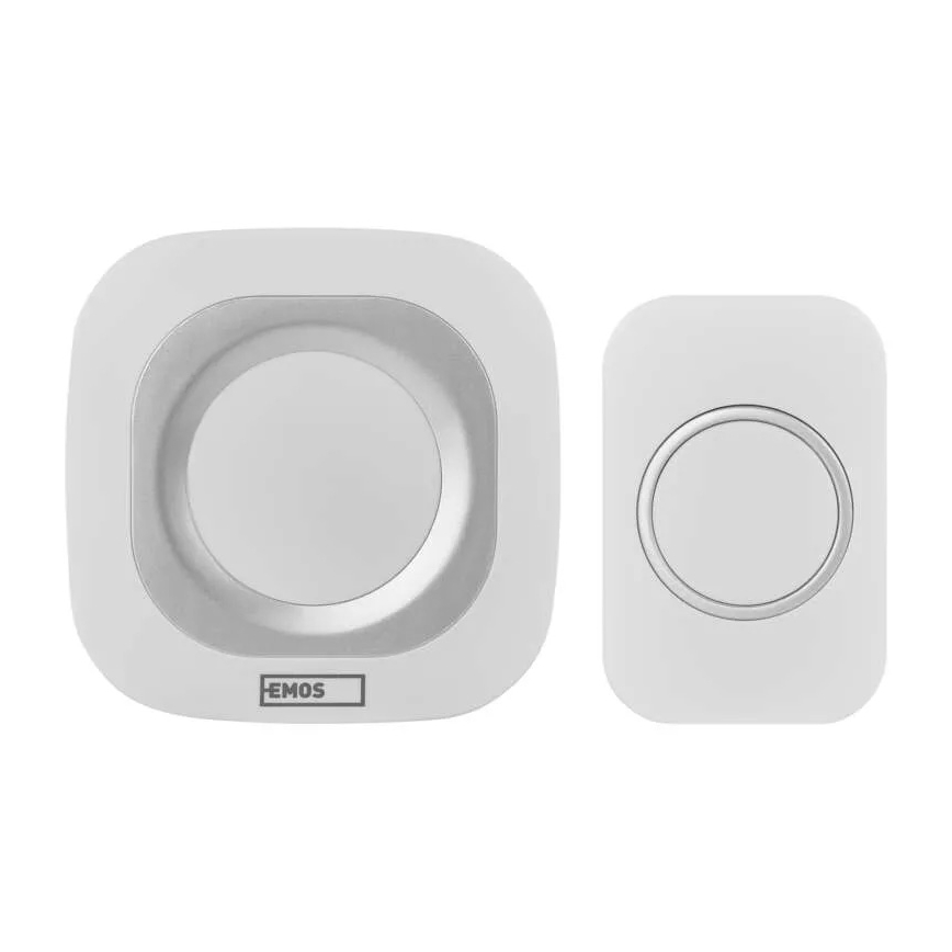 Campainha sem fios para tomada 230V + 1xCR2032 IP44 branca